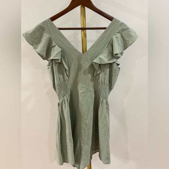 Lulus Pants - LULU’s • Sage Button-Detail Romper